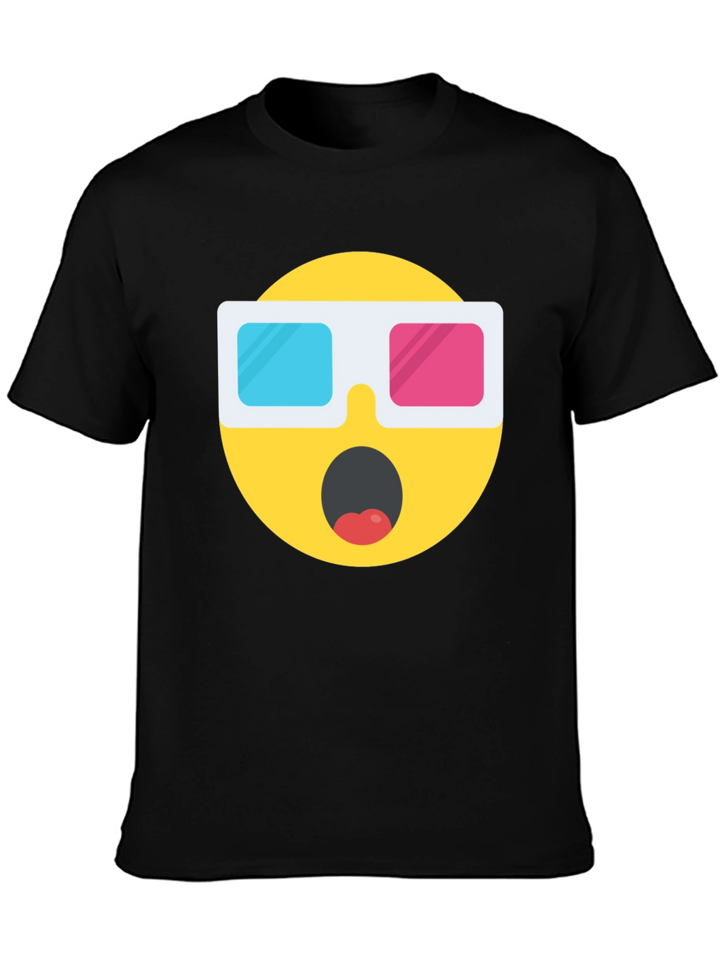 Novelty 3D Emoji Black T-Shirt