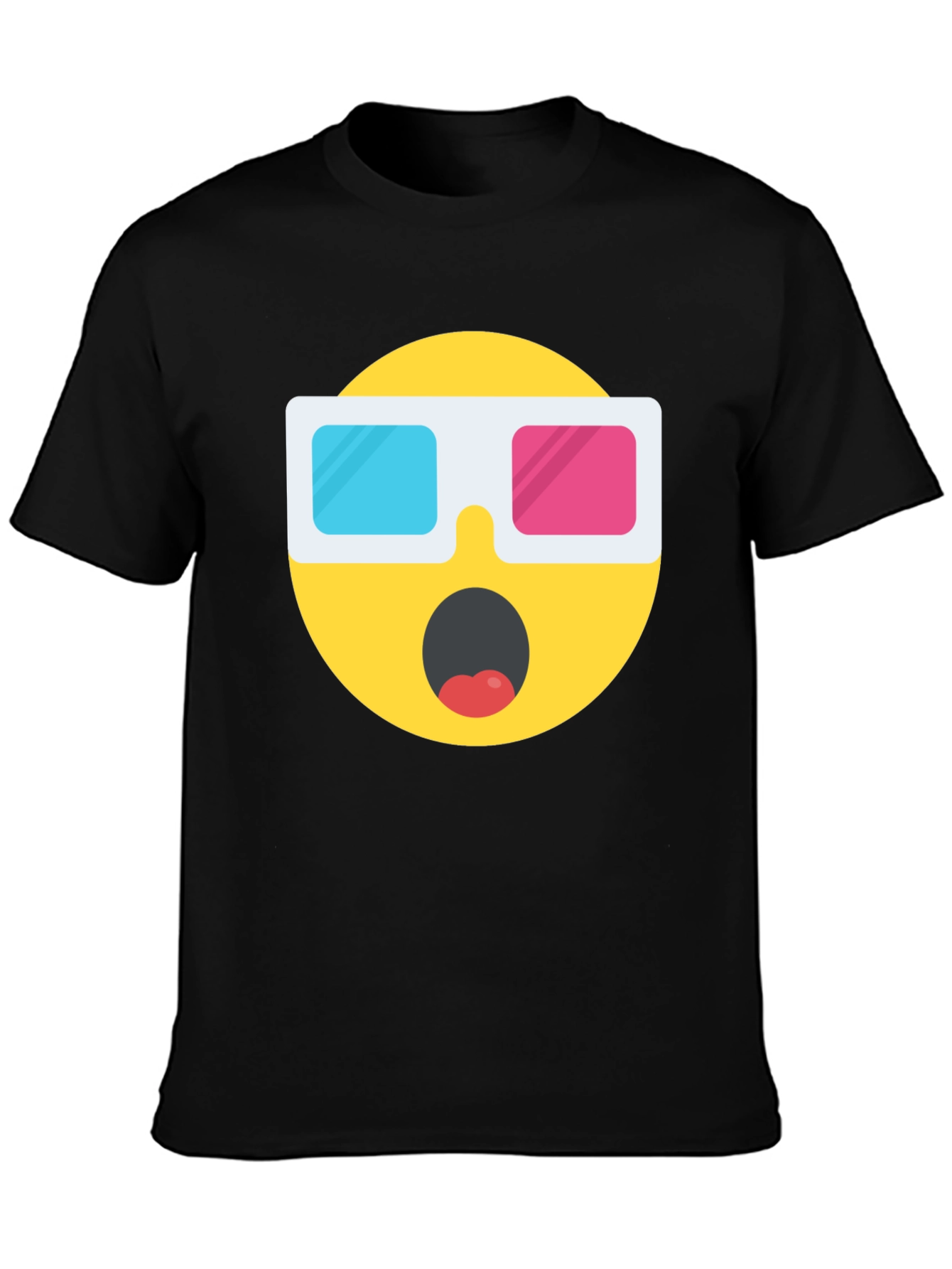 Novelty 3D Emoji Black T-Shirt