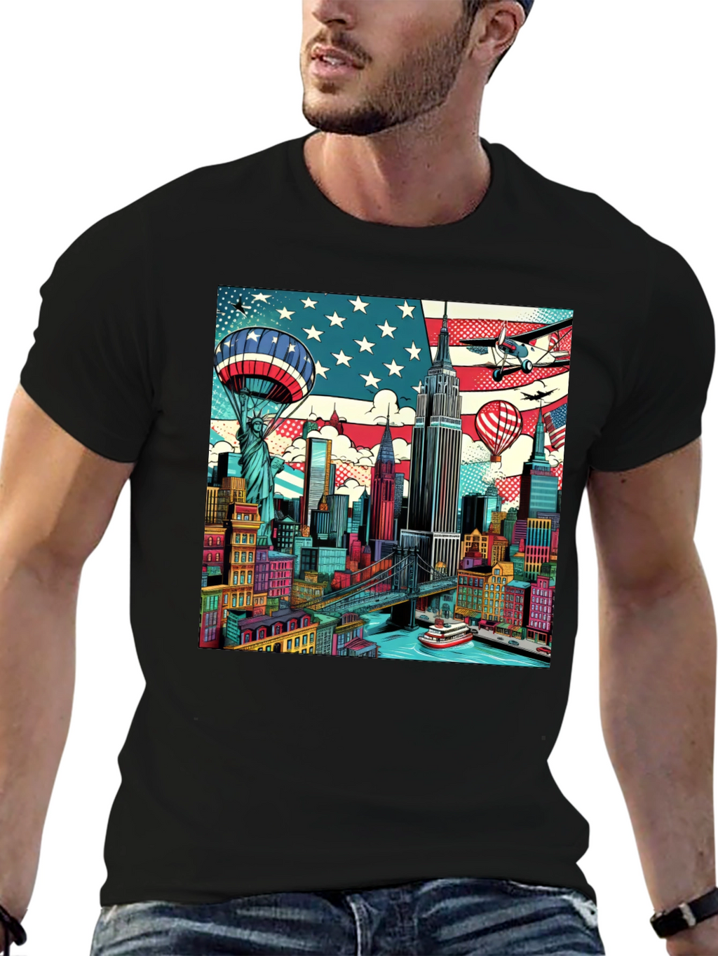 New York Cityscape Graphic T-Shirt