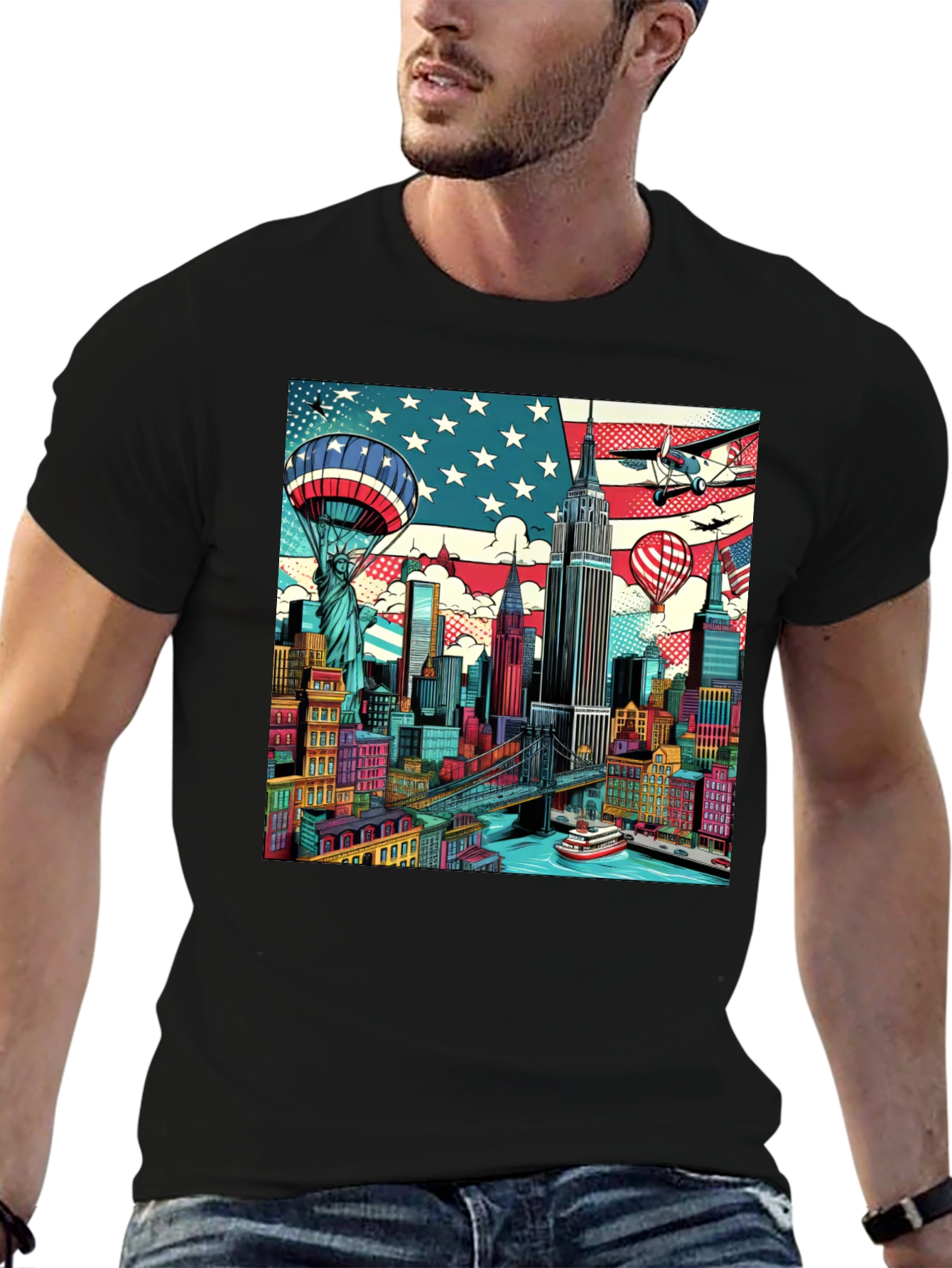New York Cityscape Graphic T-Shirt