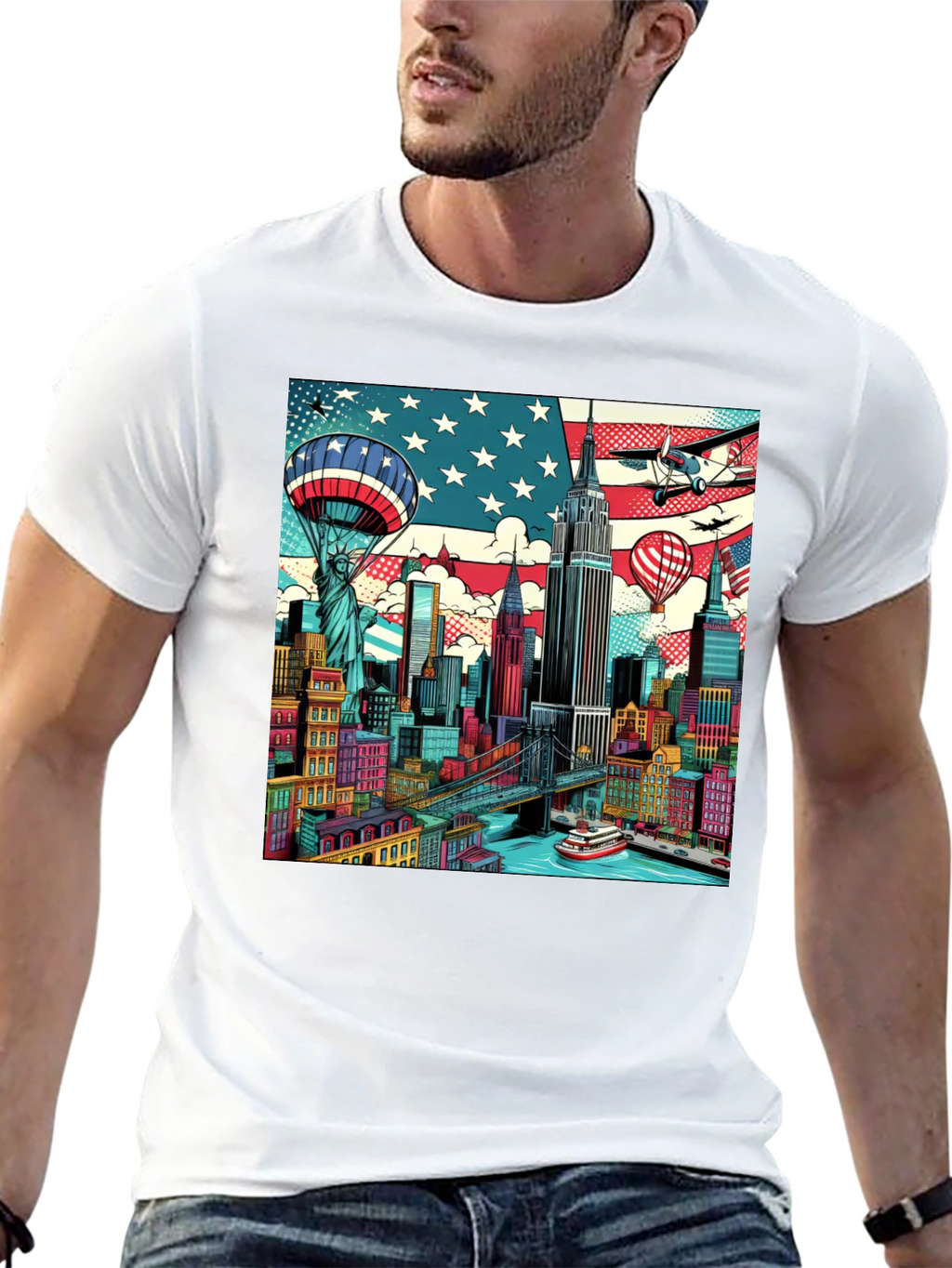 New York Cityscape Graphic T-Shirt