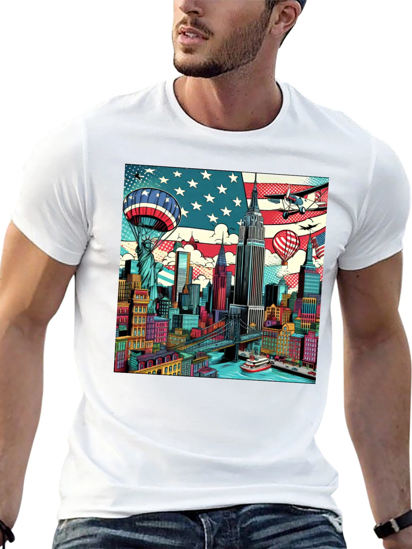 New York Cityscape Graphic T-Shirt
