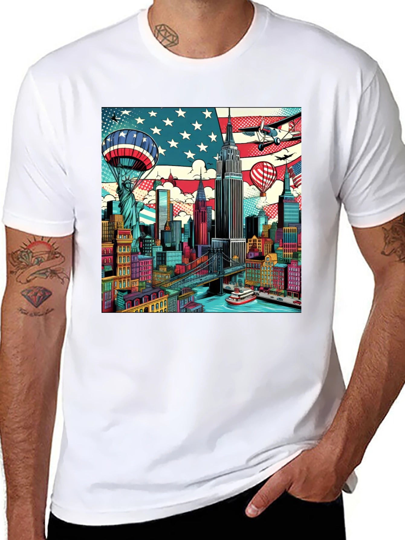 New York Cityscape Graphic T-Shirt