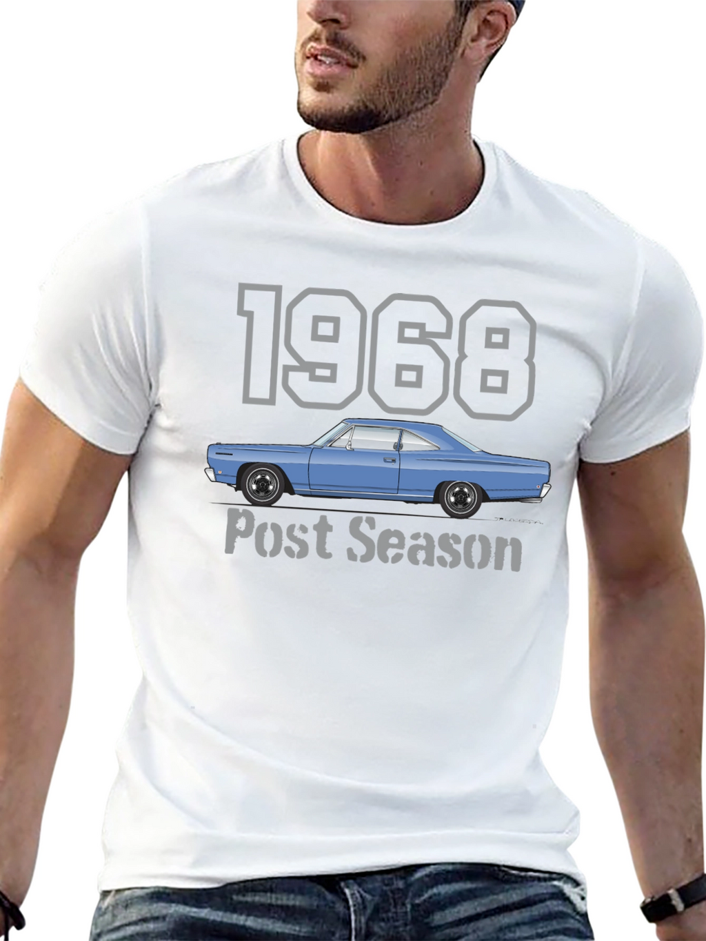 1968 Car Post Season Black T-Shirt