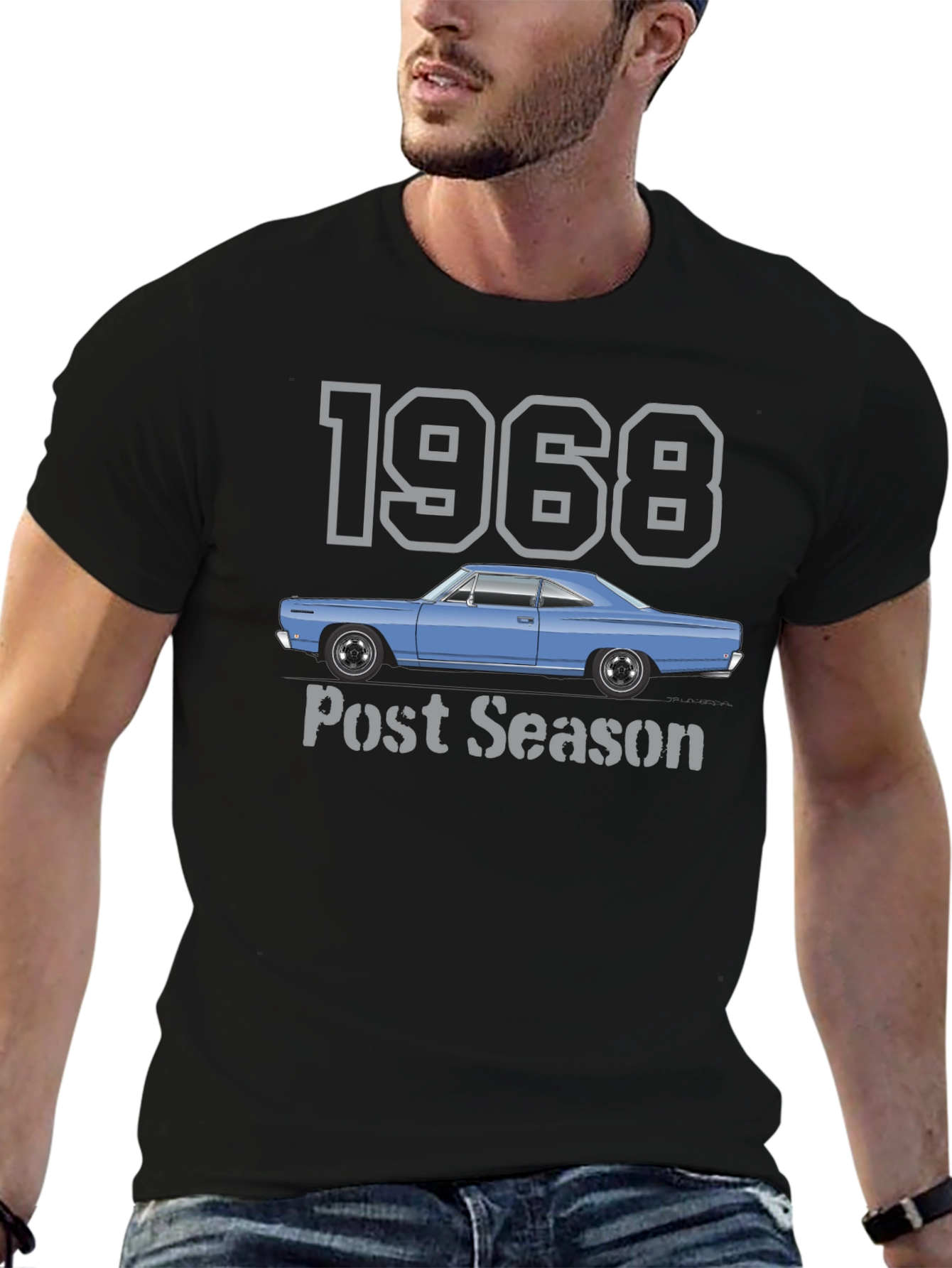 1968 Car Post Season Black T-Shirt
