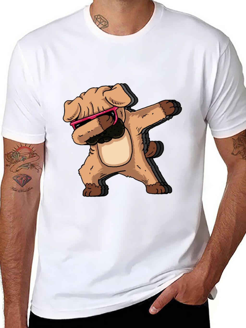 Dabbing Dog Graphic Tee - Cool Trendy Black T-Shirt