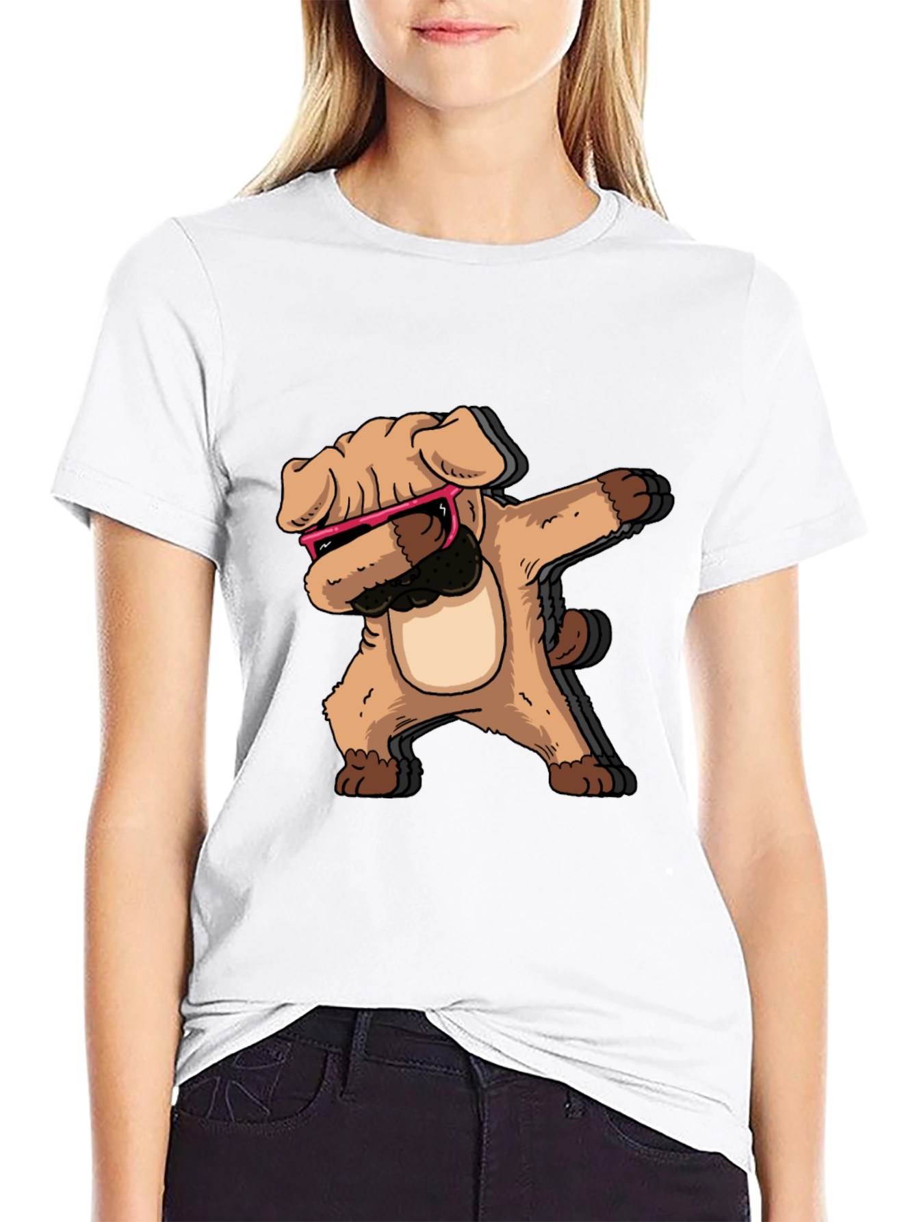 Dabbing Dog Graphic Tee - Cool Trendy Black T-Shirt