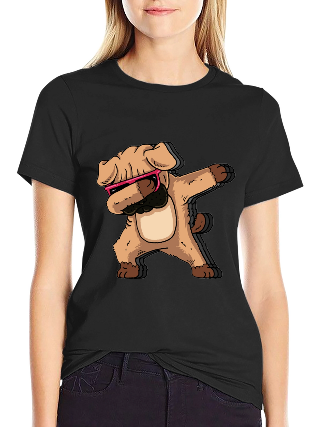 Dabbing Dog Graphic Tee - Cool Trendy Black T-Shirt