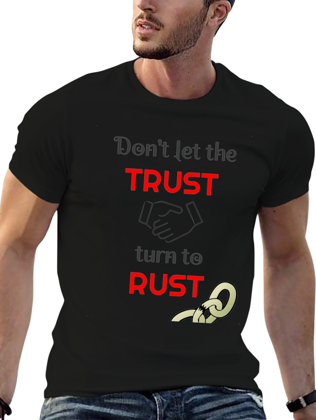Trust to Rust Graphic T-Shirt - Unisex Black Tee