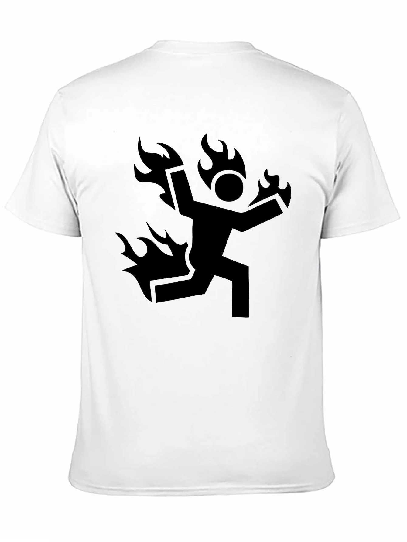 Burning Man Graphic Tee - Black Cotton Casual T-Shirt