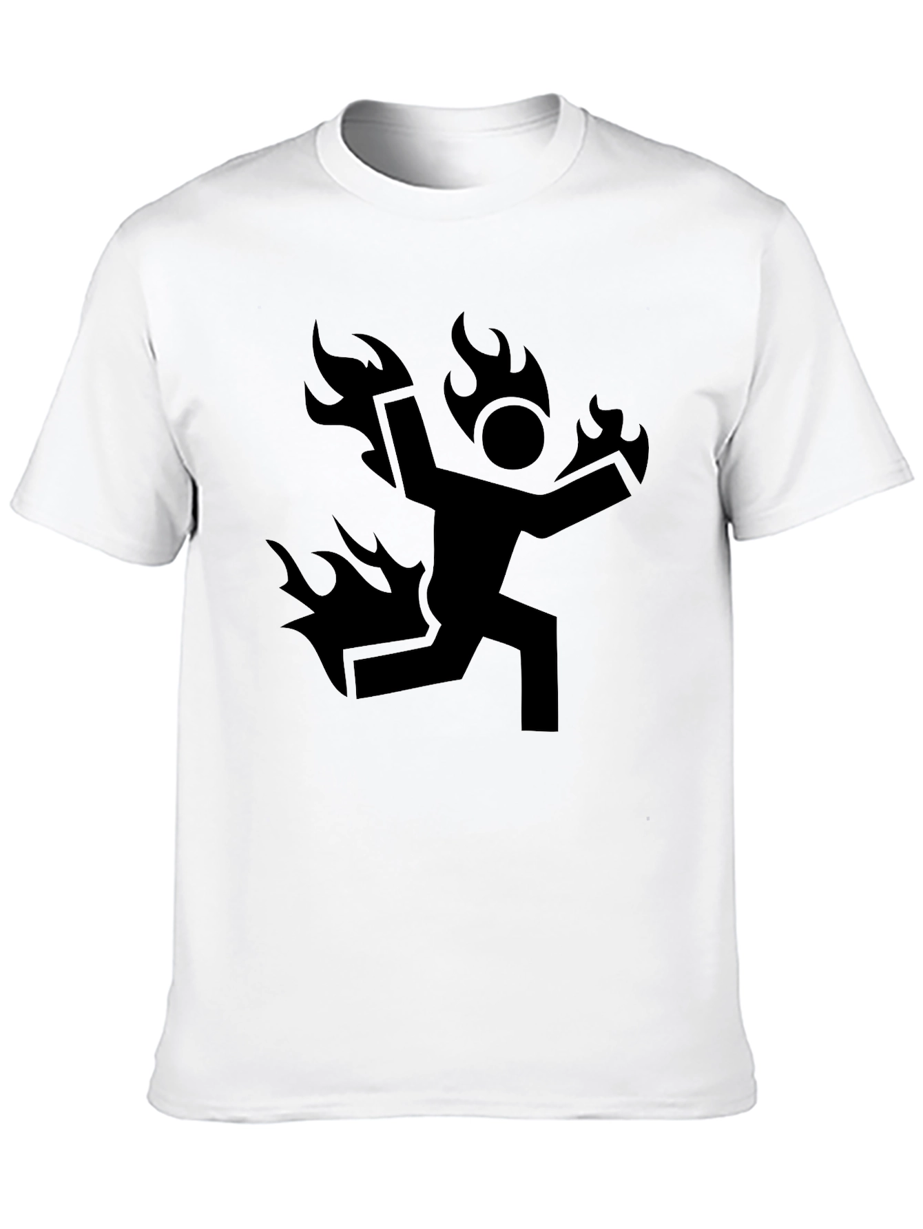 Burning Man Graphic Tee - Black Cotton Casual T-Shirt