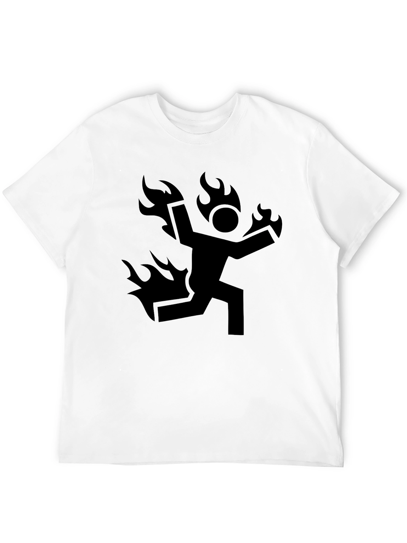 Burning Man Graphic Tee - Black Cotton Casual T-Shirt