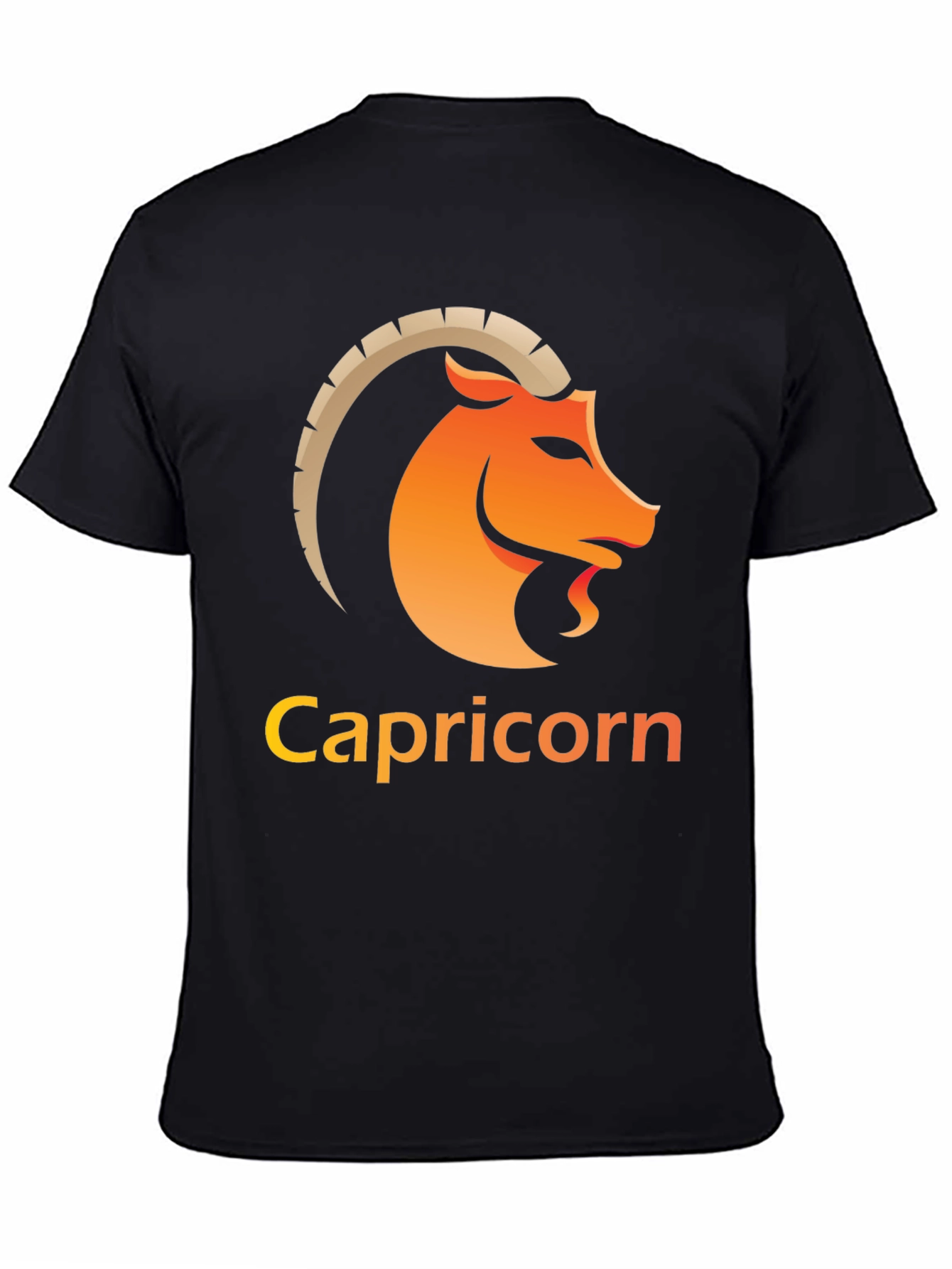 Capricorn Zodiac Graphic Tee - Black Cotton Blend Shirt