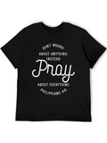 Pray About Everything Black Graphic Tee