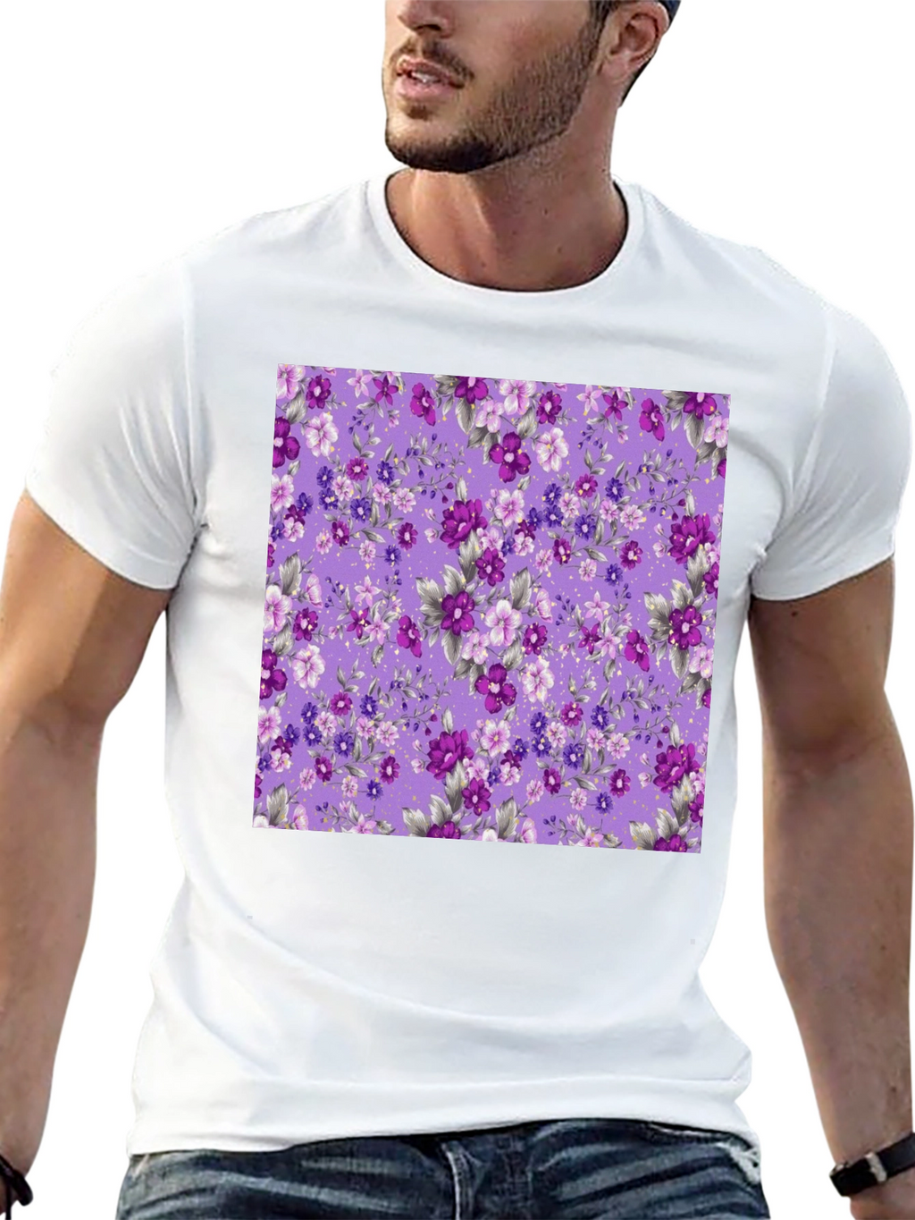 Floral Print Mens T-Shirt