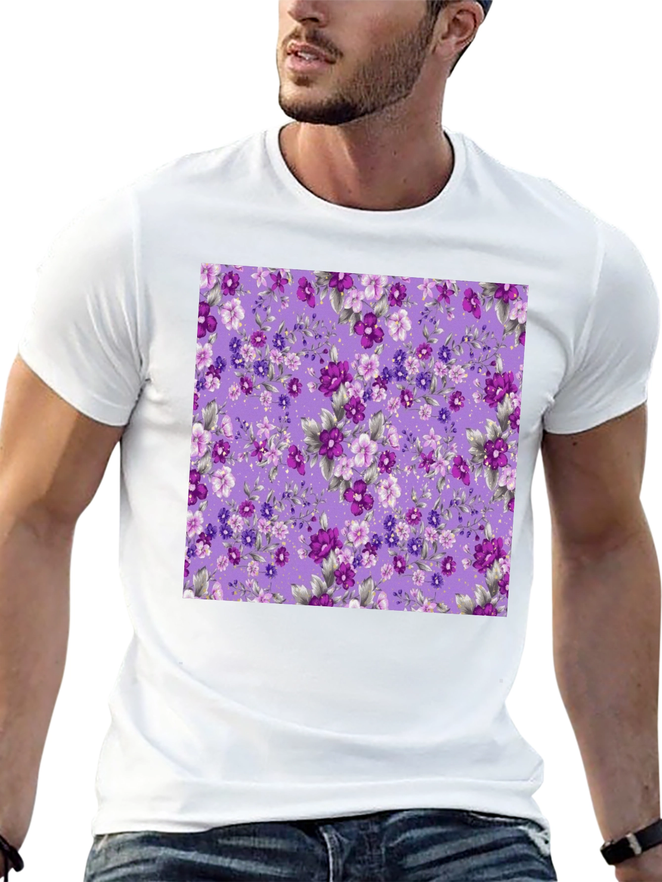 Floral Print Mens T-Shirt