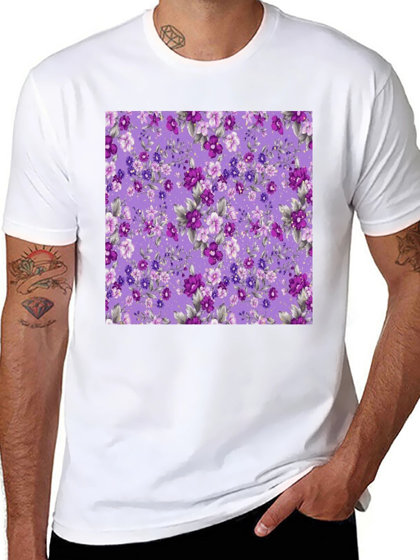 Floral Print Mens T-Shirt