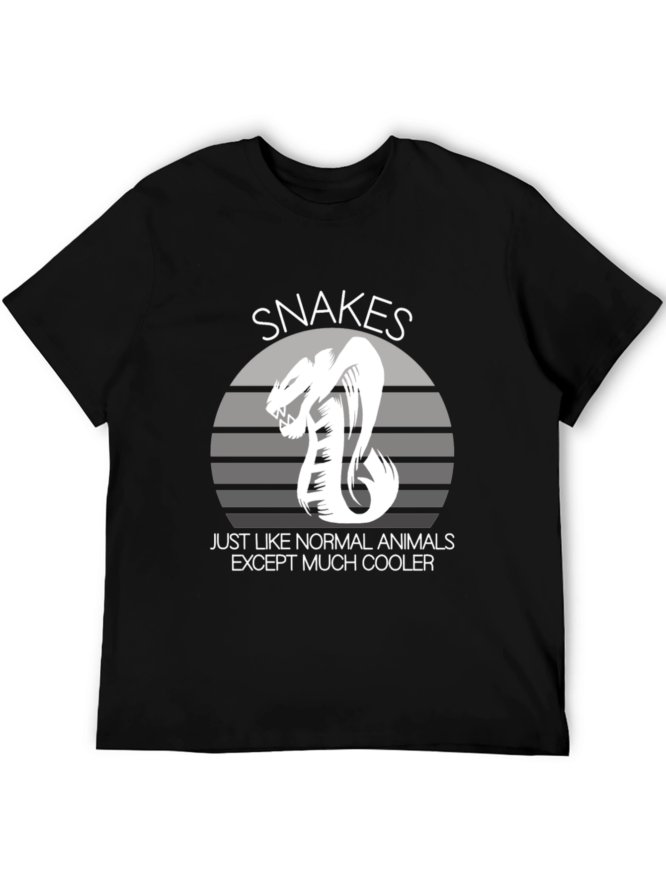 Snakes Cooler Animal Graphic Black T-Shirt