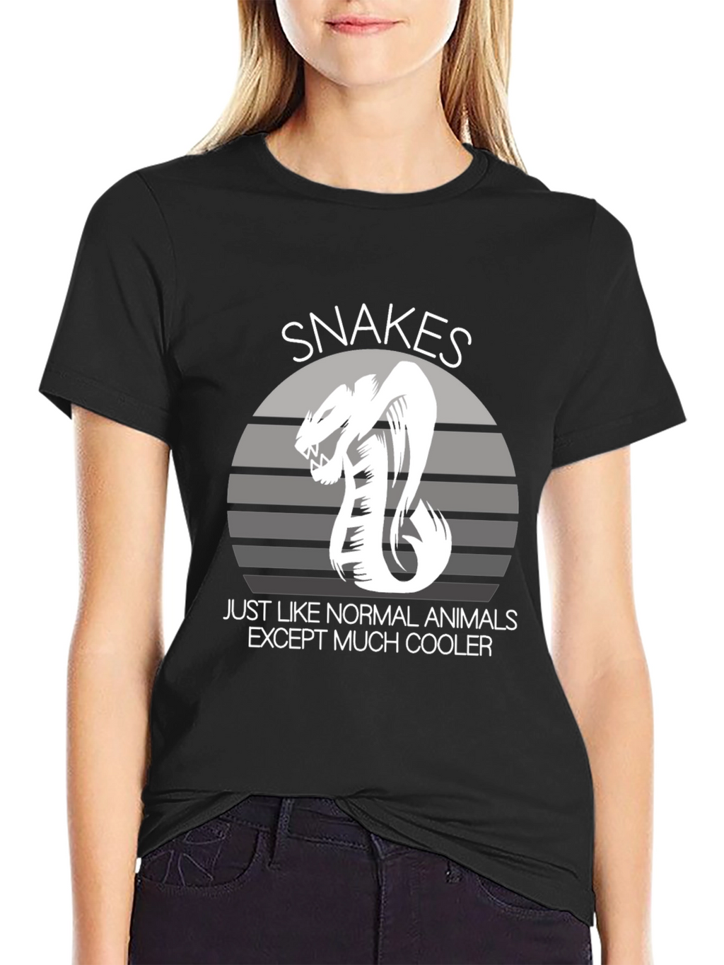 Snakes Cooler Animal Graphic Black T-Shirt