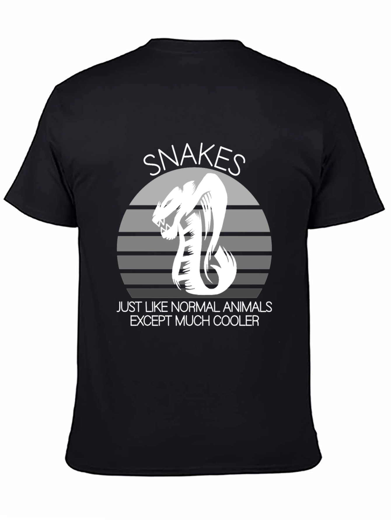 Snakes Cooler Animal Graphic Black T-Shirt