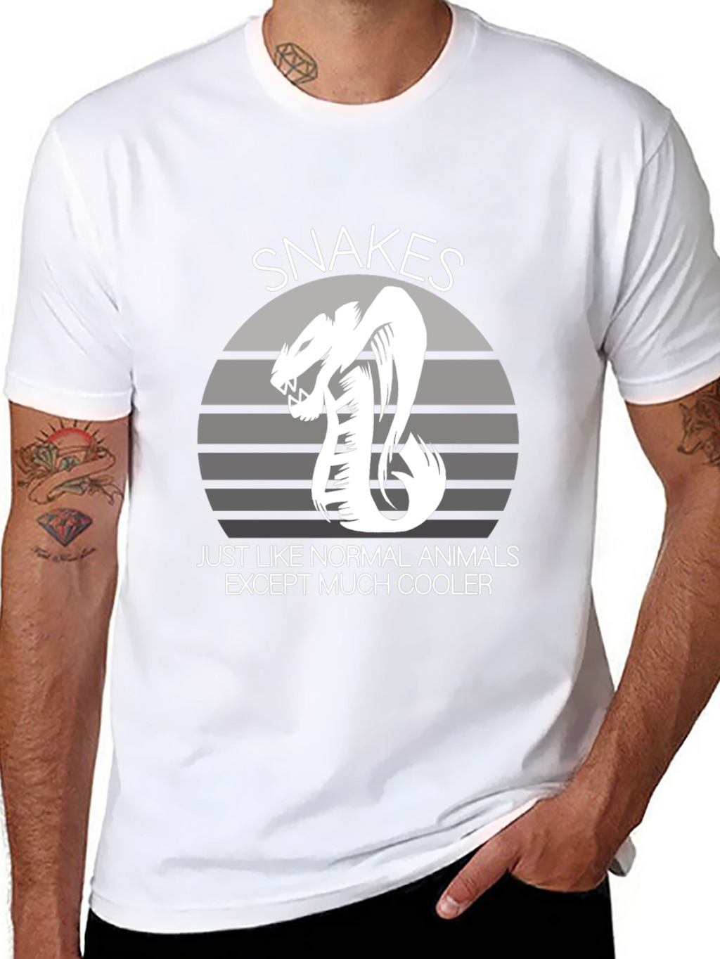 Snakes Cooler Animal Graphic Black T-Shirt
