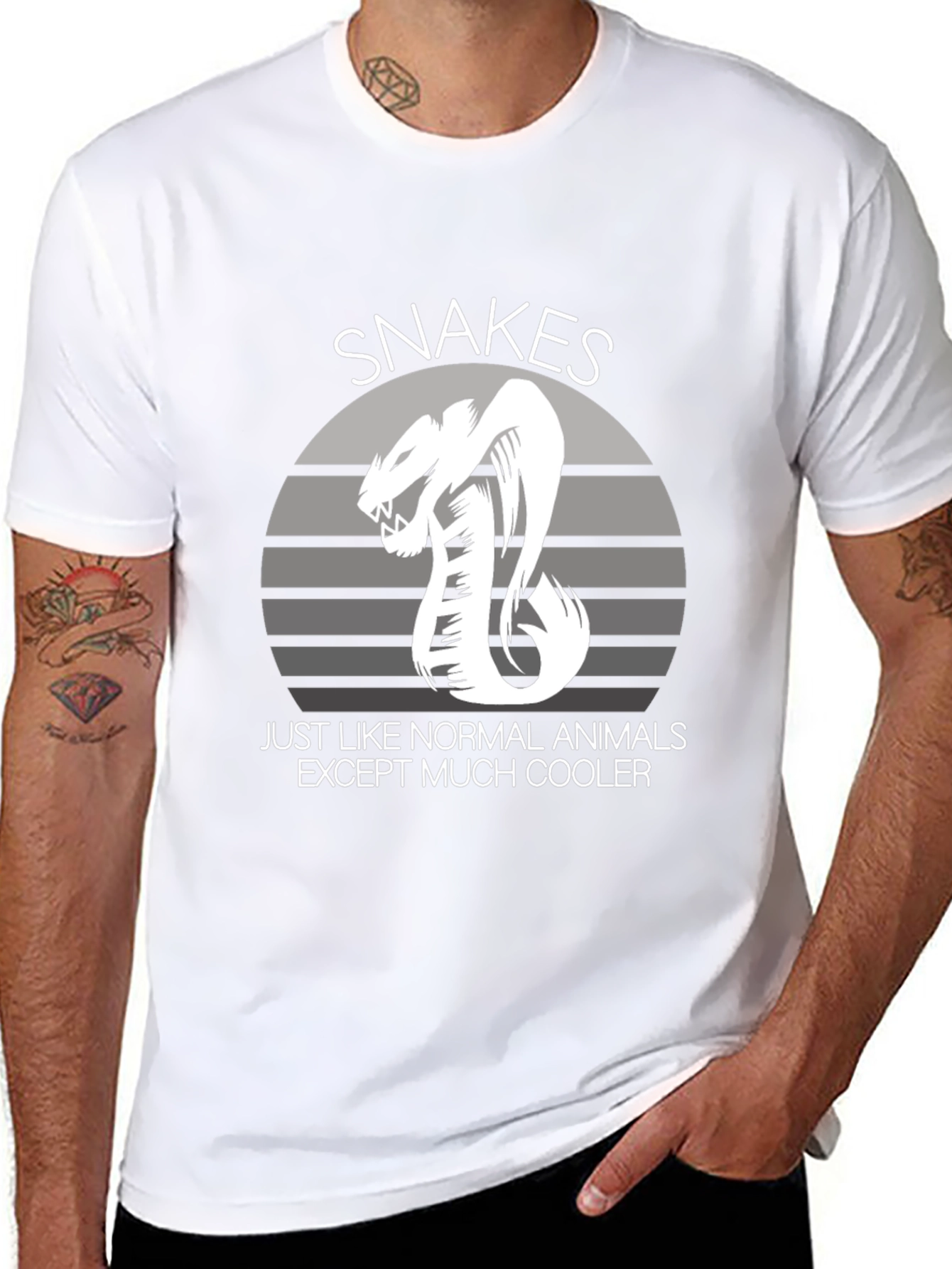 Snakes Cooler Animal Graphic Black T-Shirt