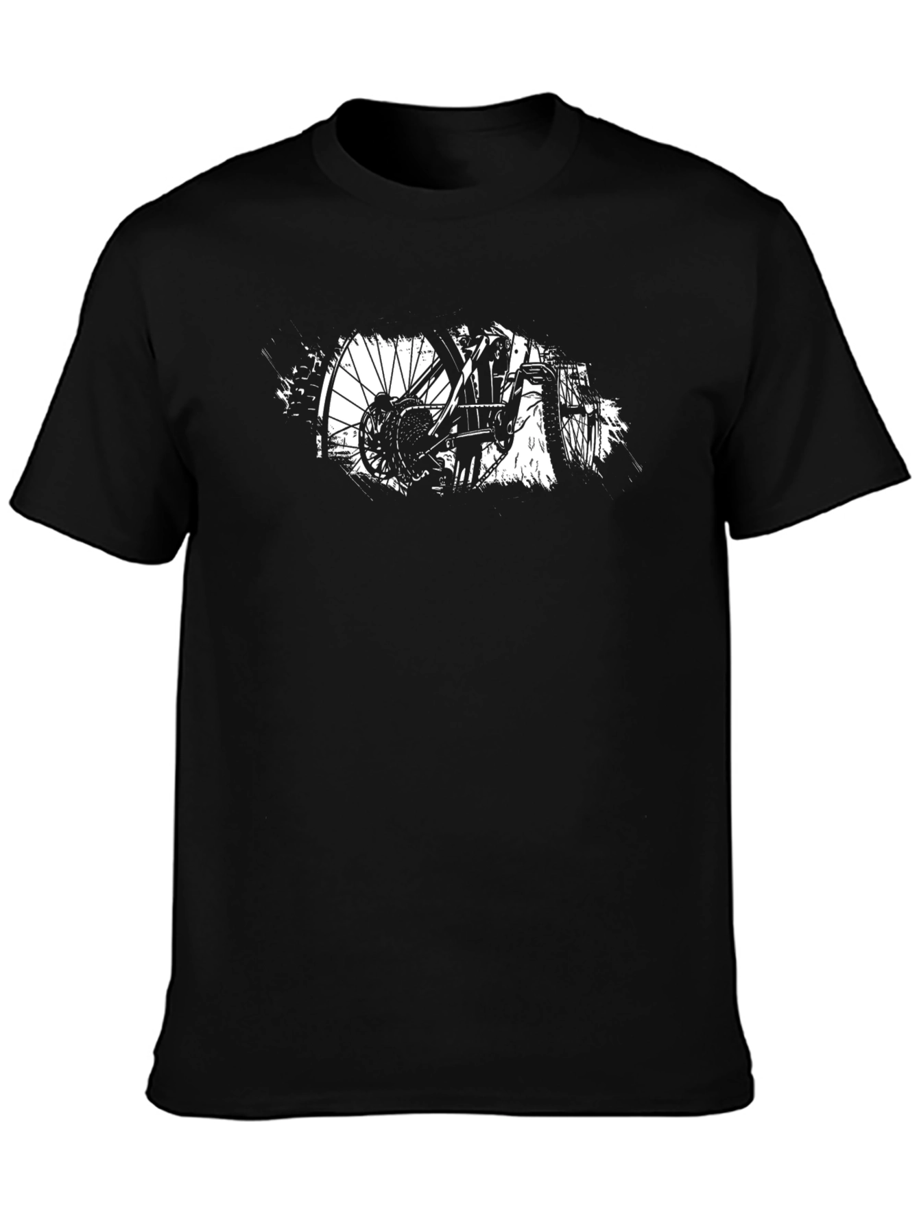 Bike Art Graphic Tee - Black Cotton Blend