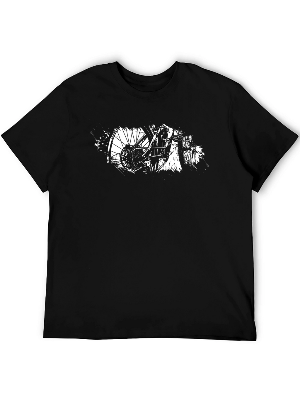 Bike Art Graphic Tee - Black Cotton Blend
