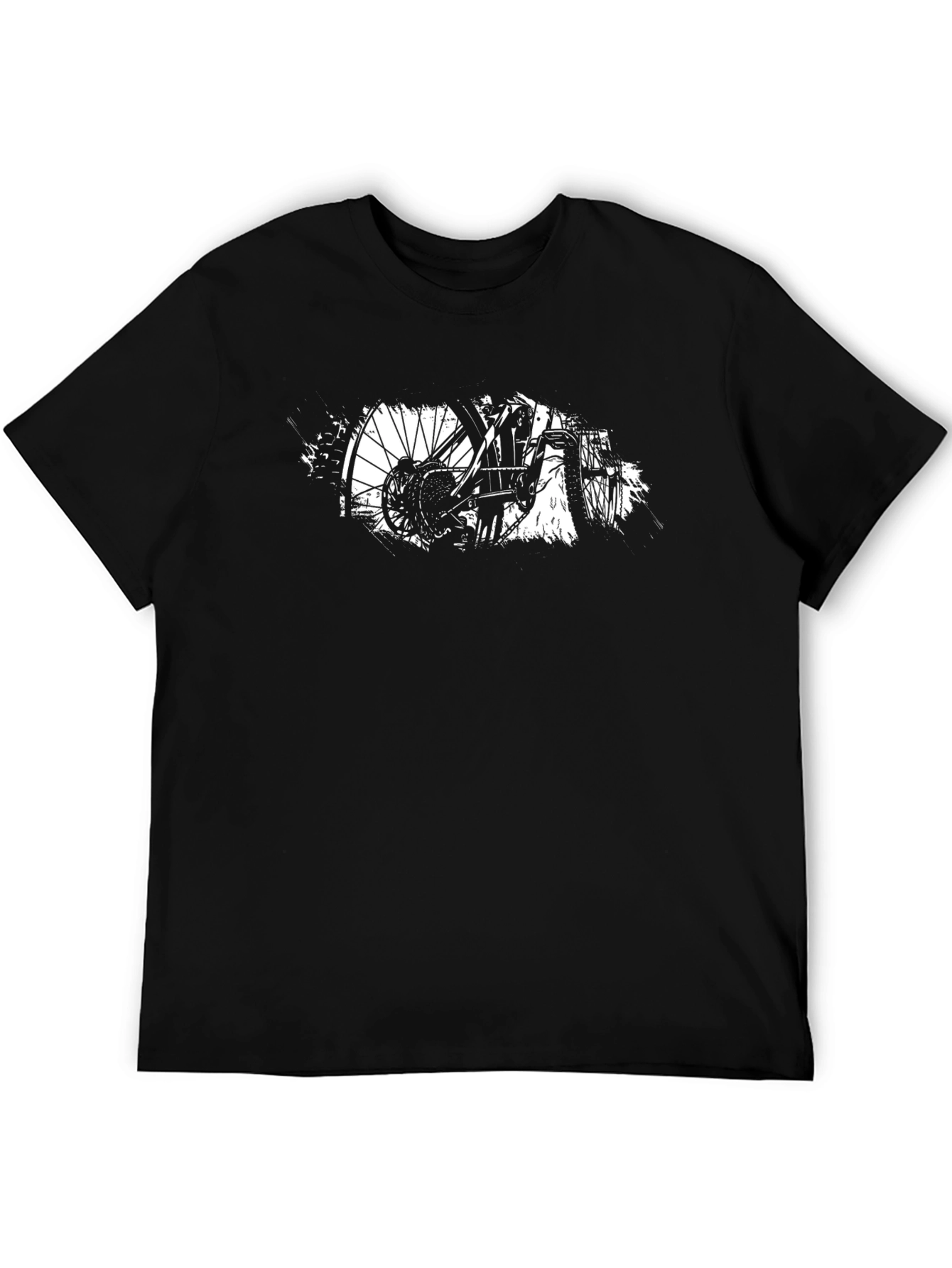 Bike Art Graphic Tee - Black Cotton Blend