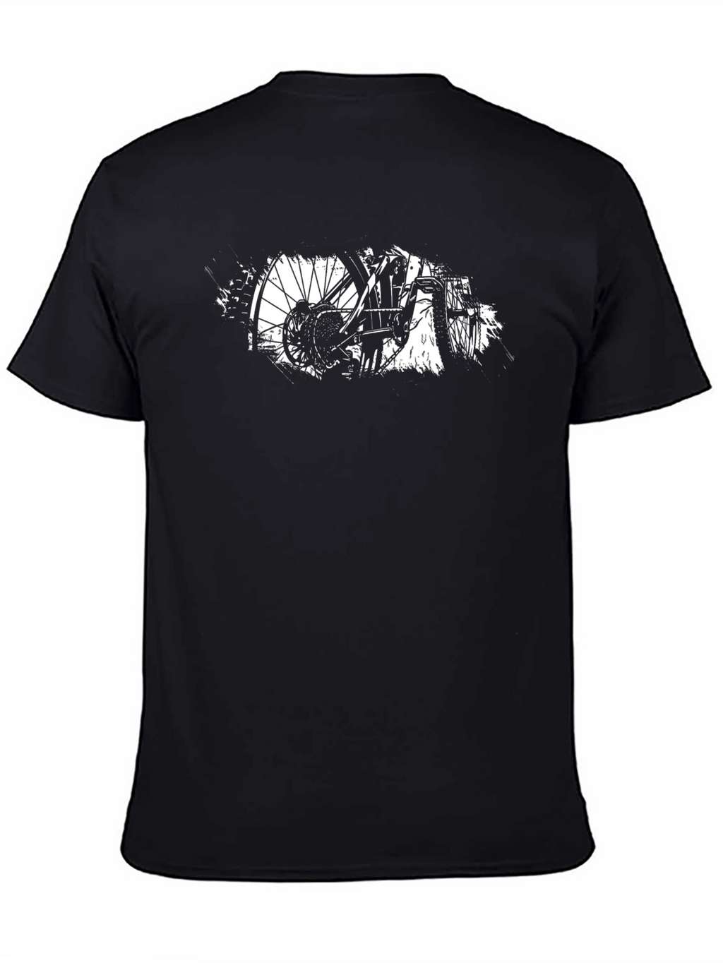 Bike Art Graphic Tee - Black Cotton Blend