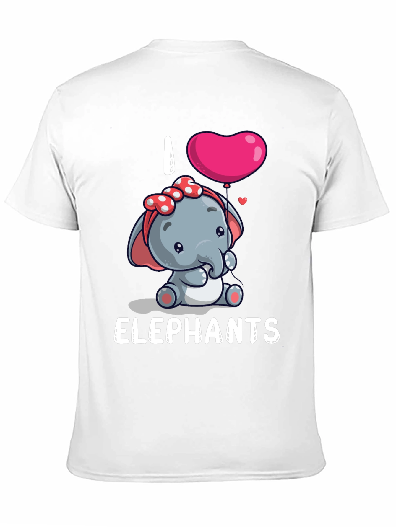 I Love Elephants Cartoon T-Shirt