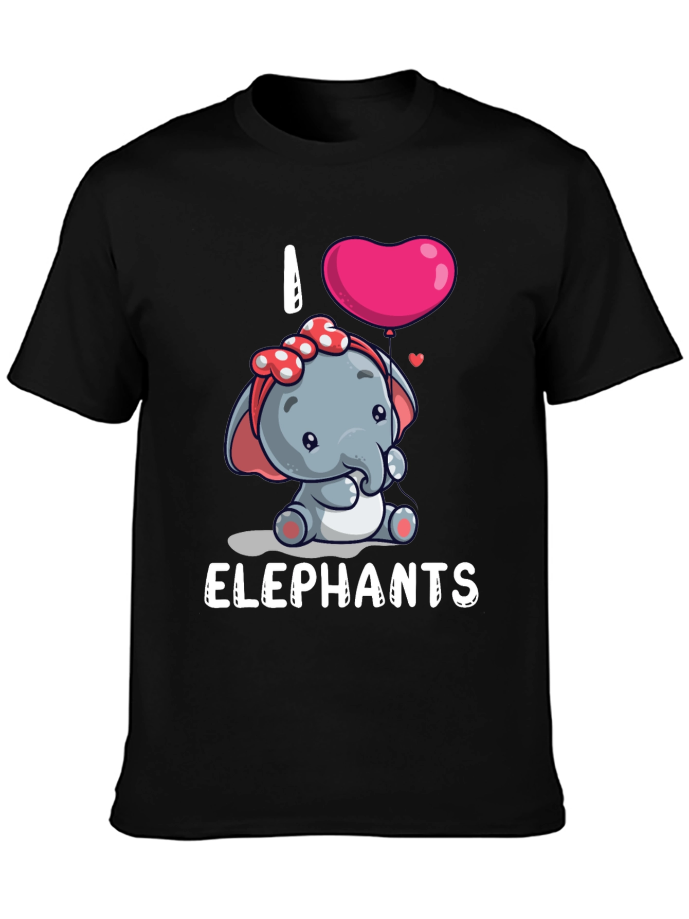 I Love Elephants Cartoon T-Shirt