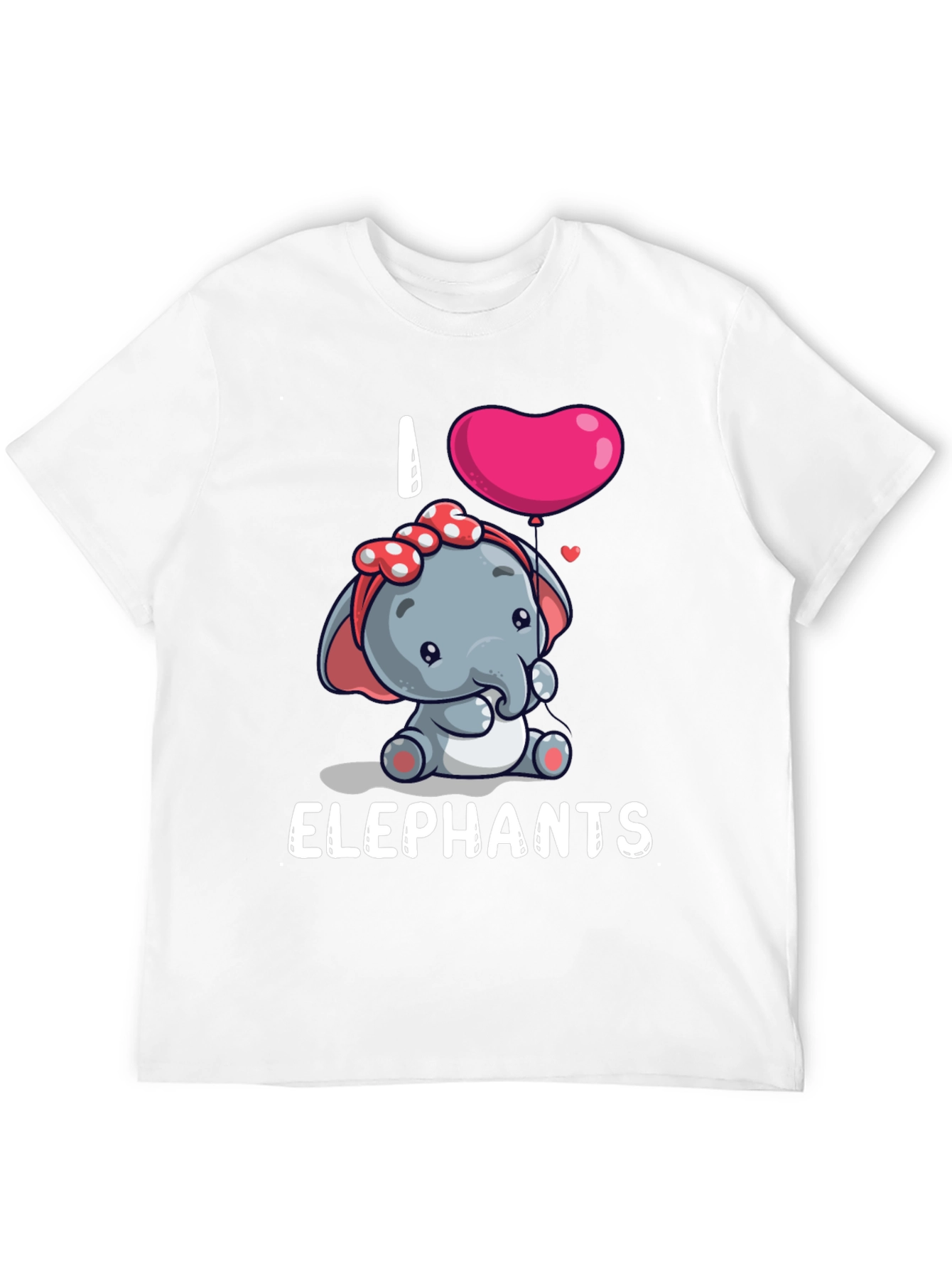 I Love Elephants Cartoon T-Shirt