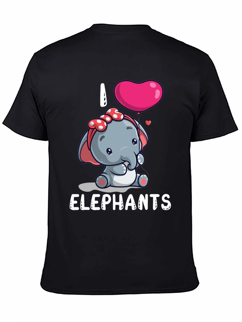 I Love Elephants Cartoon T-Shirt