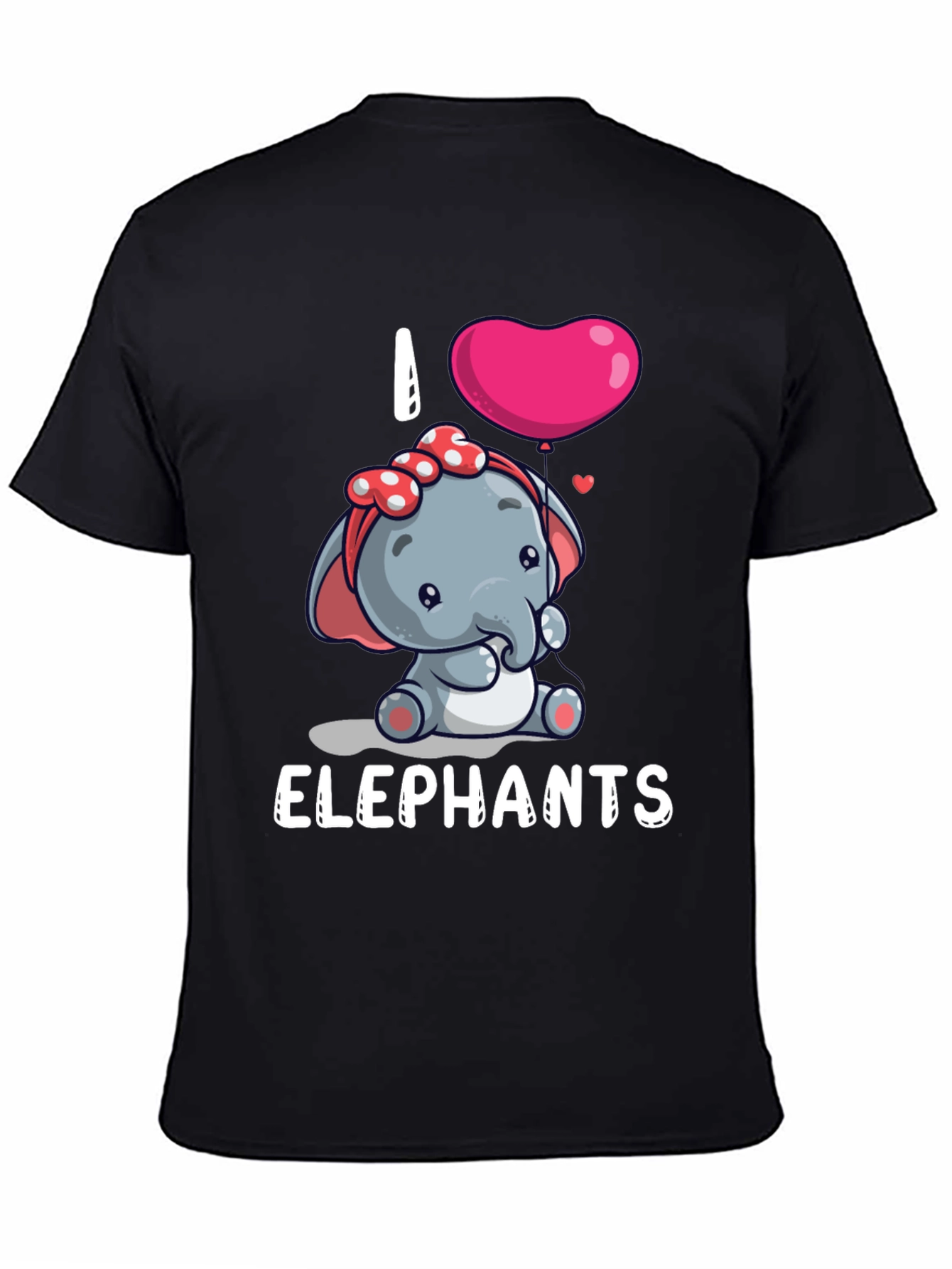 I Love Elephants Cartoon T-Shirt