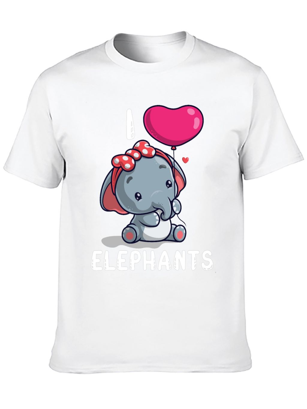 I Love Elephants Cartoon T-Shirt