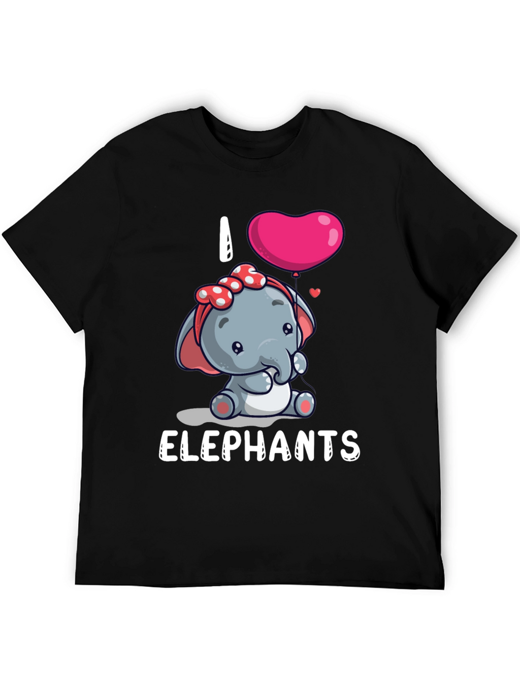 I Love Elephants Cartoon T-Shirt