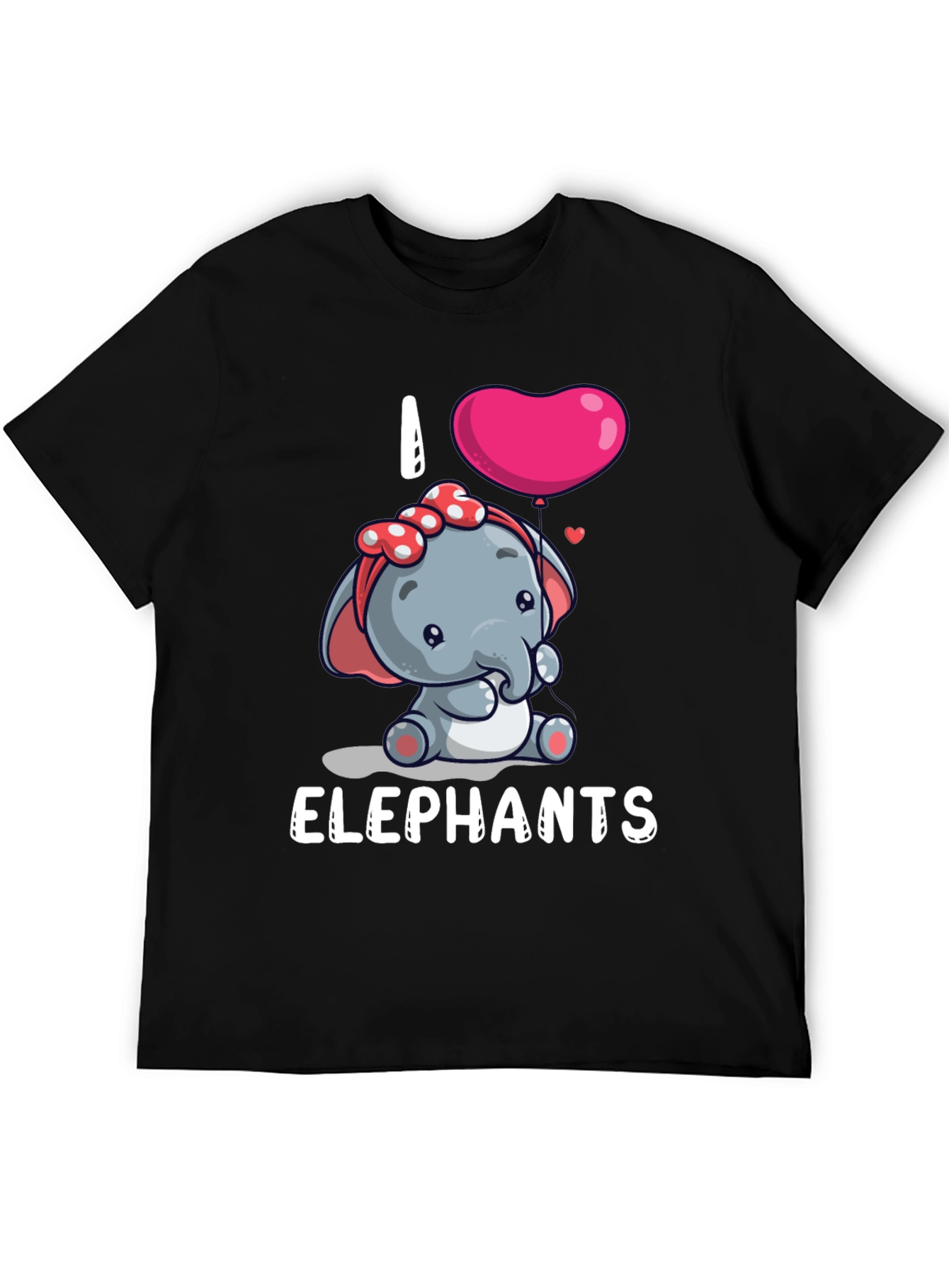 I Love Elephants Cartoon T-Shirt