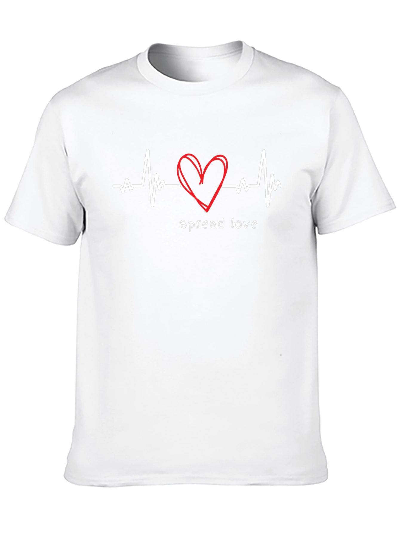 Spread Love Black T-Shirt - Heartbeat Design