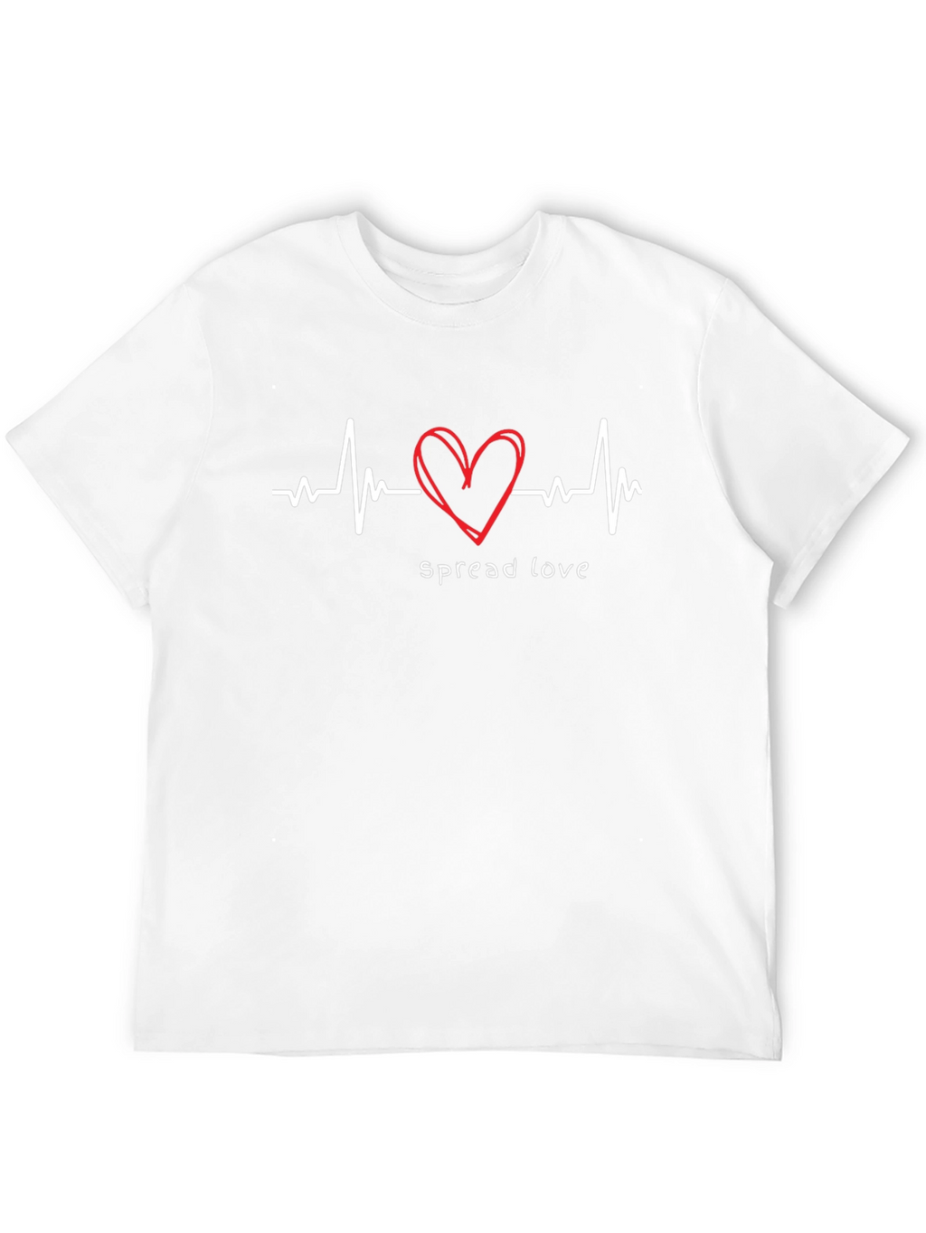 Spread Love Black T-Shirt - Heartbeat Design