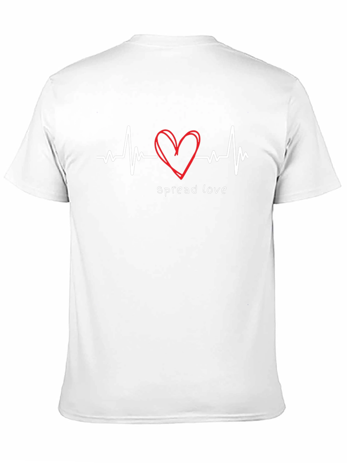 Spread Love Black T-Shirt - Heartbeat Design