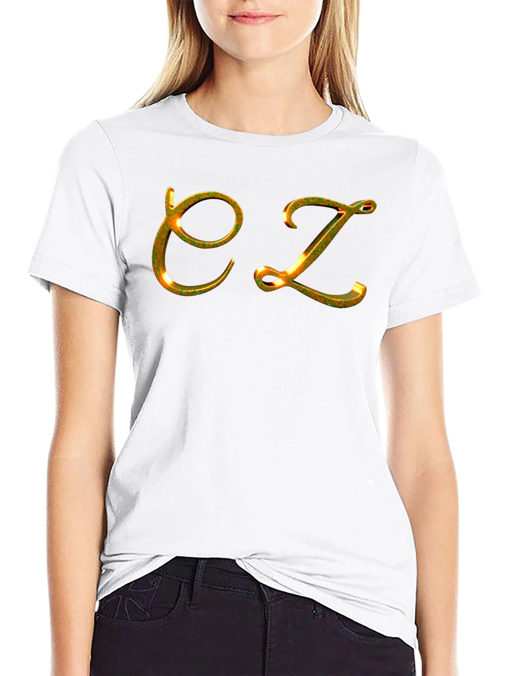EZ Gold Letter Black Tee