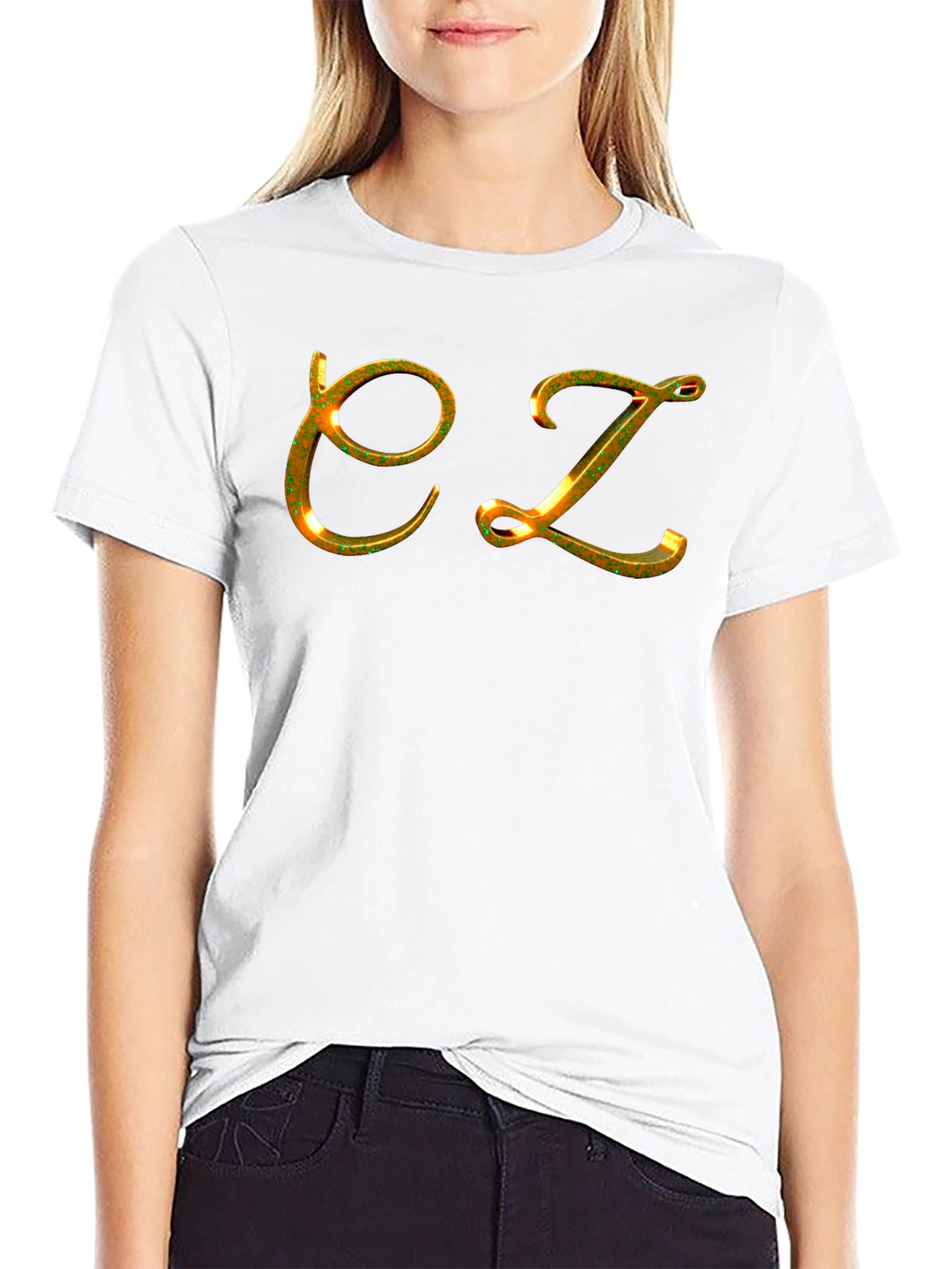 EZ Gold Letter Black Tee
