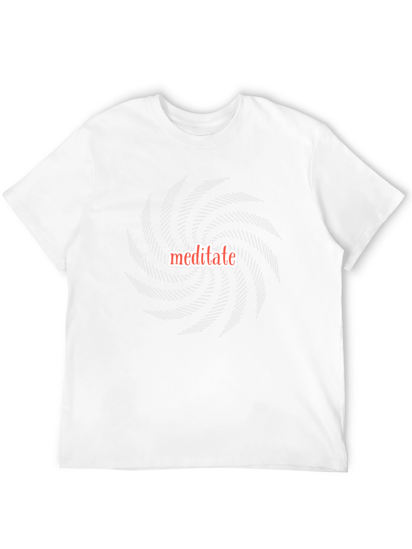 Meditate Graphic Tee - Black Cotton Spiral Design