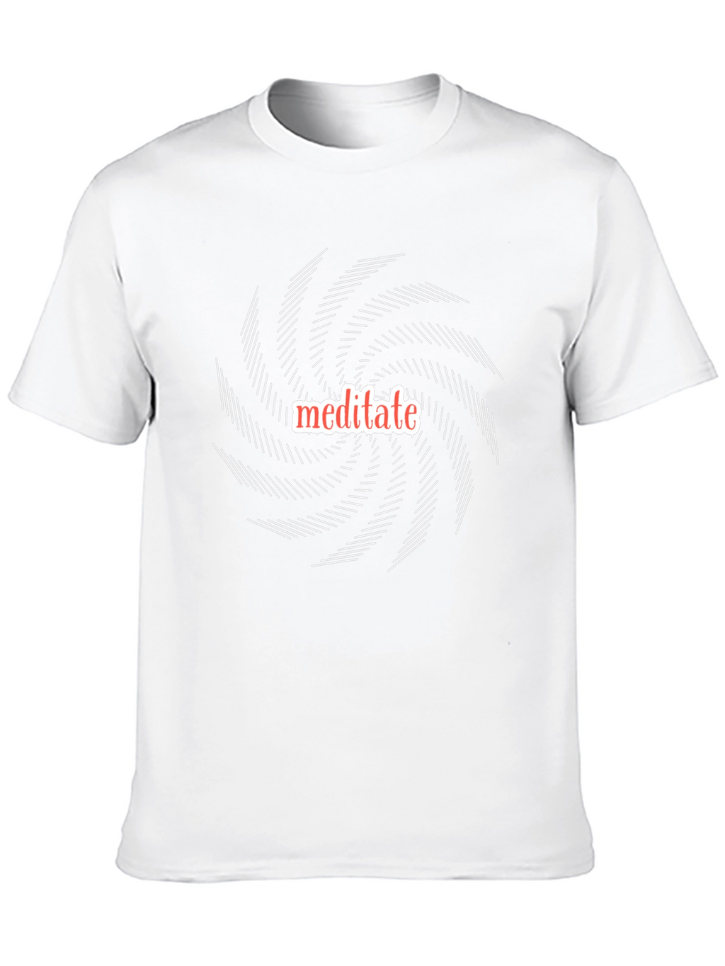 Meditate Graphic Tee - Black Cotton Spiral Design