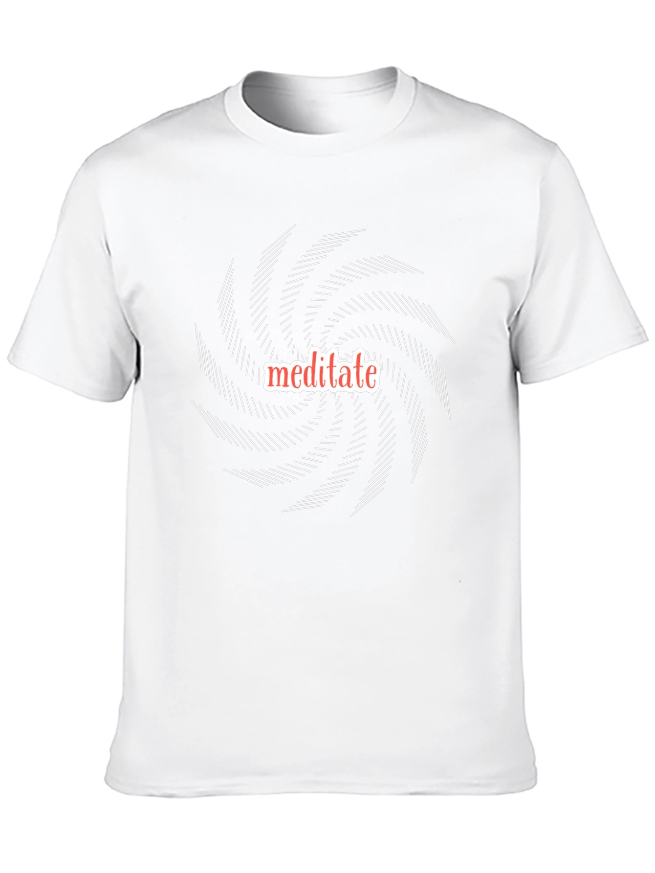 Meditate Graphic Tee - Black Cotton Spiral Design
