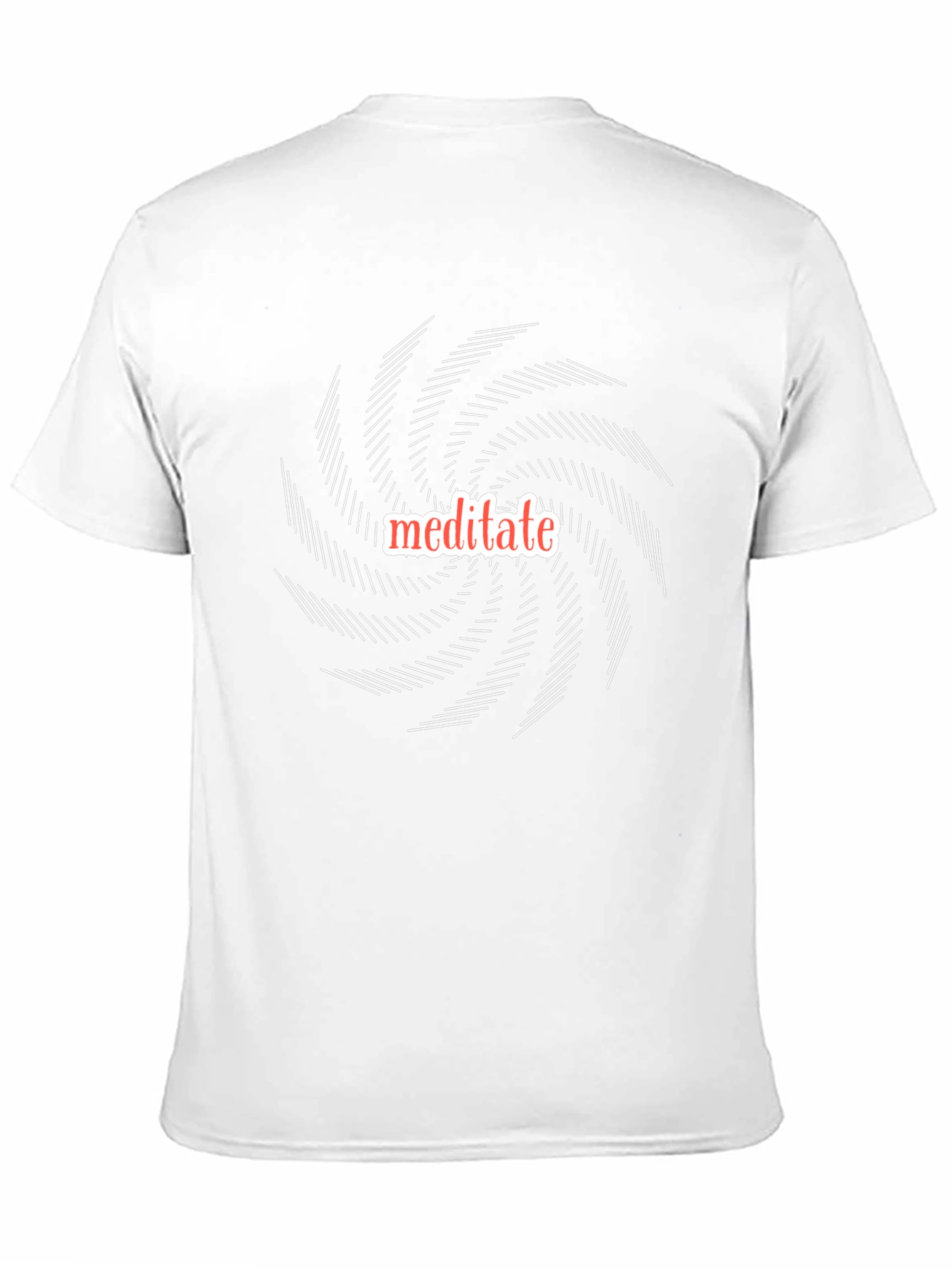 Meditate Graphic Tee - Black Cotton Spiral Design