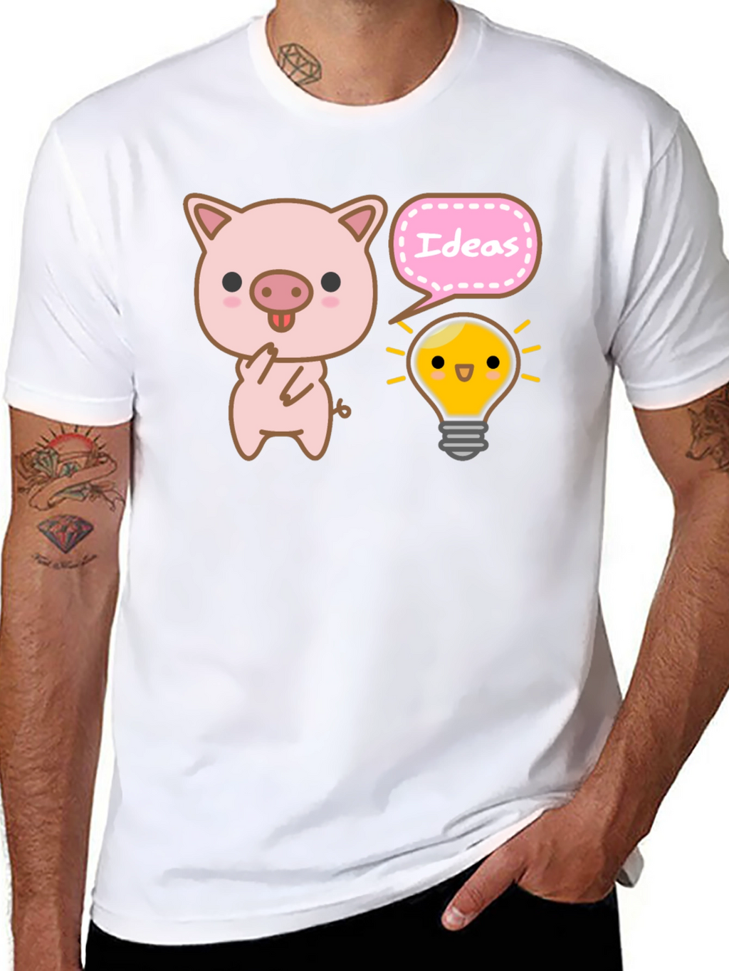 Cartoon Pig Ideas Graphic Tee