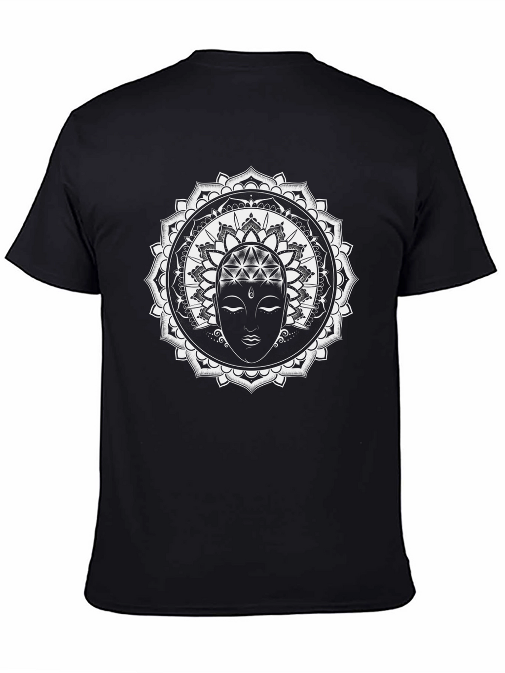 Mandala Buddha Graphic T-Shirt - Black