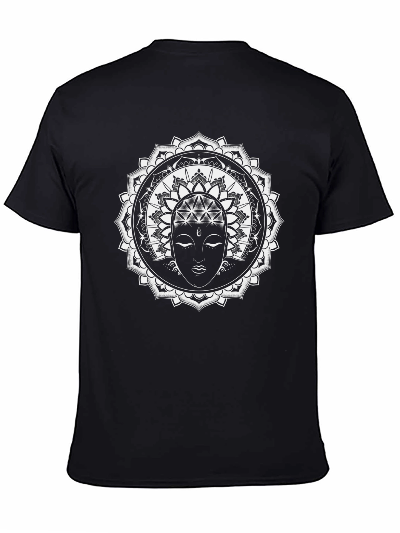 Mandala Buddha Graphic T-Shirt - Black